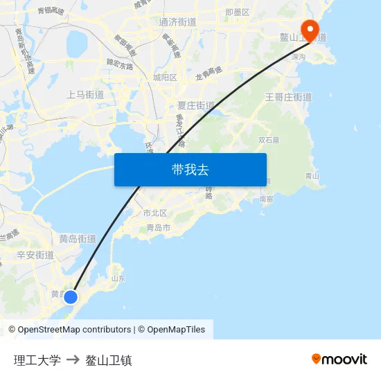 理工大学 to 鳌山卫镇 map