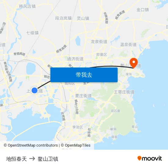 地恒春天 to 鳌山卫镇 map