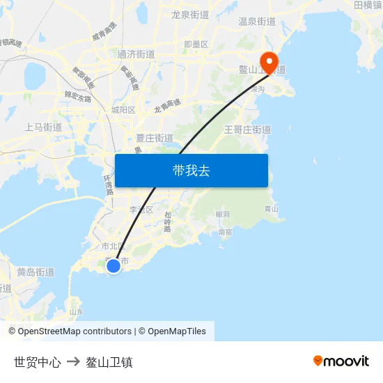 世贸中心 to 鳌山卫镇 map
