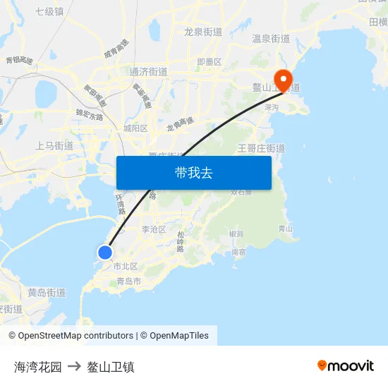 海湾花园 to 鳌山卫镇 map