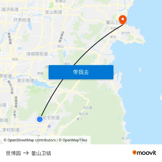 世博园 to 鳌山卫镇 map