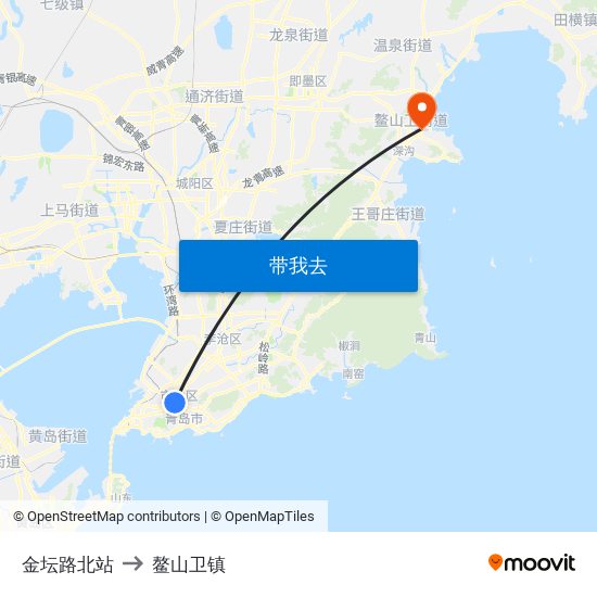 金坛路北站 to 鳌山卫镇 map