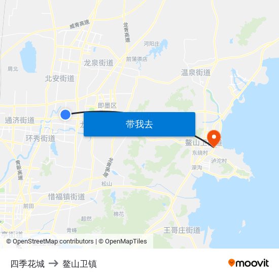 四季花城 to 鳌山卫镇 map