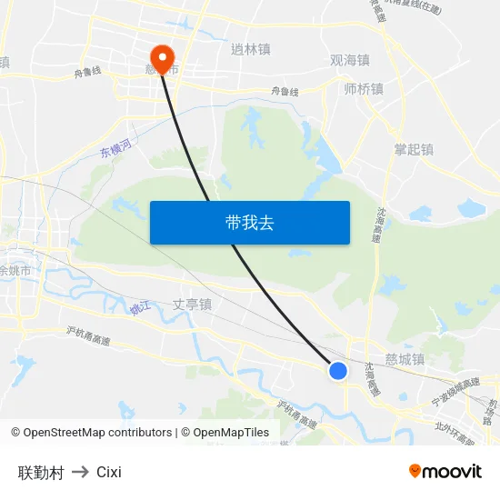 联勤村 to Cixi map
