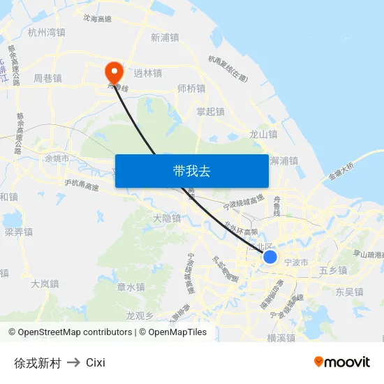 徐戎新村 to Cixi map