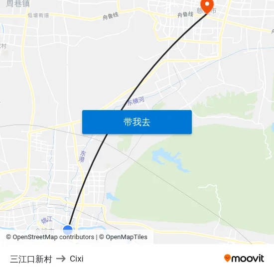 三江口新村 to Cixi map