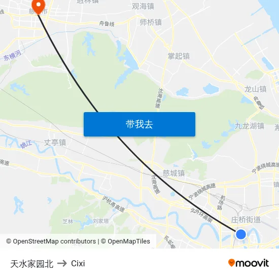 天水家园北 to Cixi map