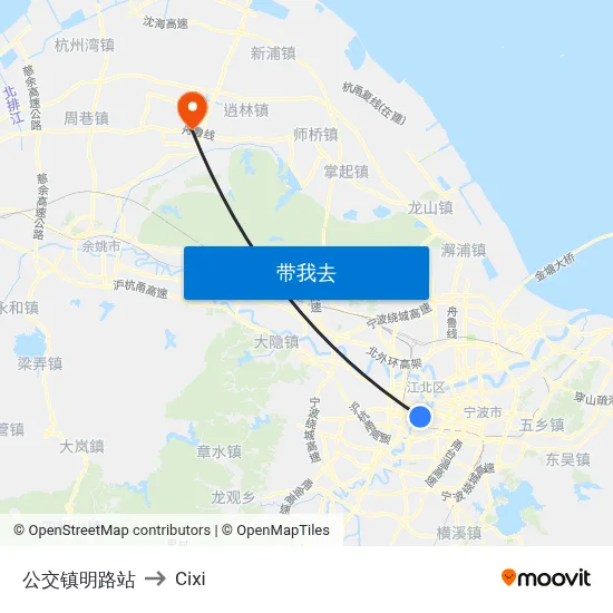 公交镇明路站 to Cixi map