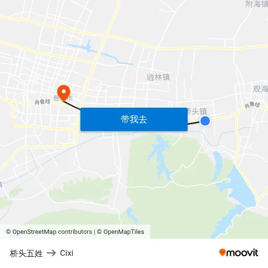 桥头五姓 to Cixi map
