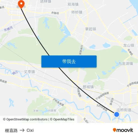 榭嘉路 to Cixi map