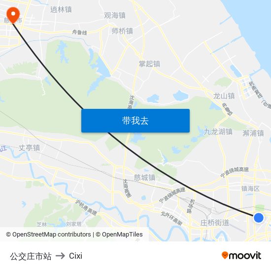 公交庄市站 to Cixi map