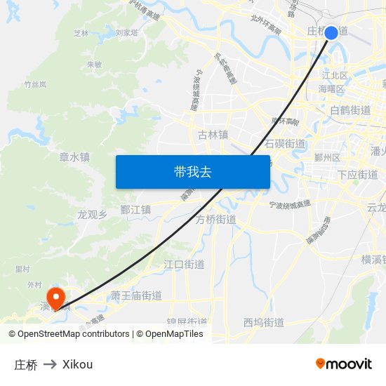 庄桥 to Xikou map