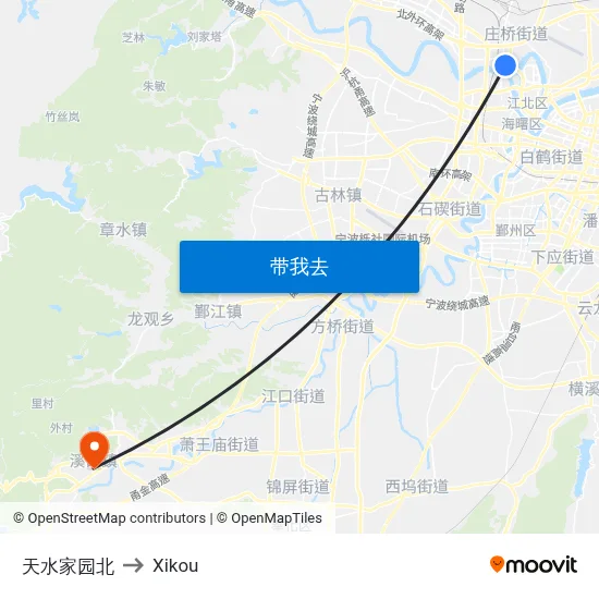 天水家园北 to Xikou map