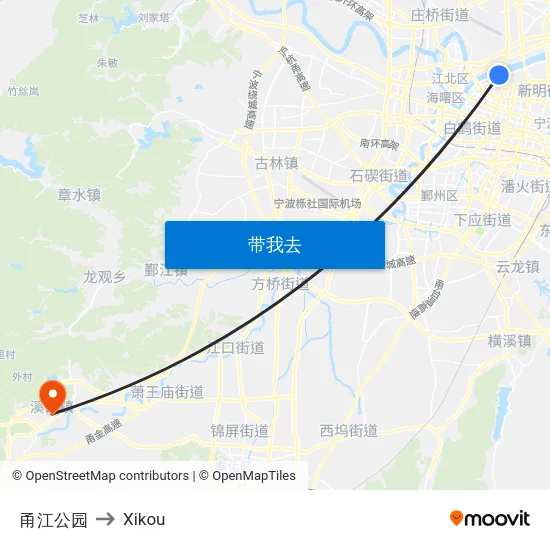 甬江公园 to Xikou map