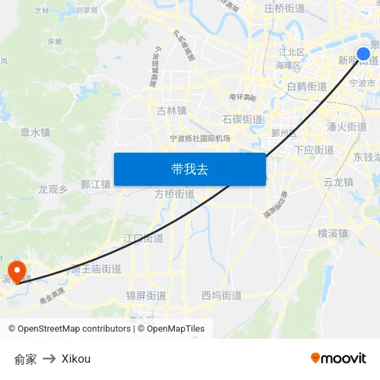 俞家 to Xikou map