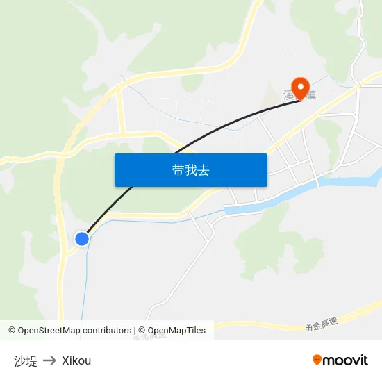 沙堤 to Xikou map