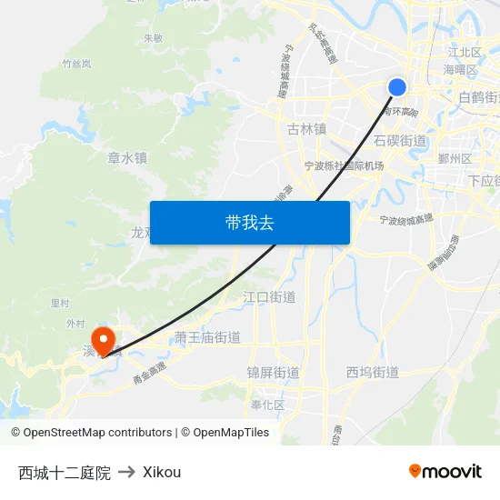 西城十二庭院 to Xikou map