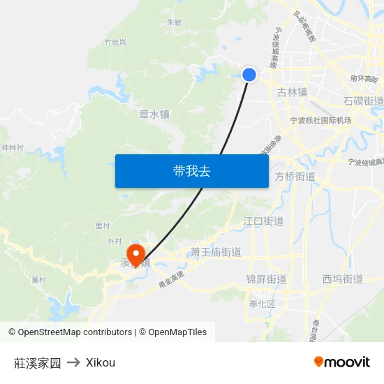 莊溪家园 to Xikou map