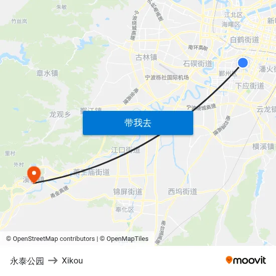 永泰公园 to Xikou map