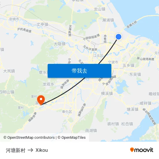 河塘新村 to Xikou map