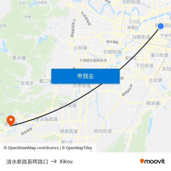 清水桥路新晖路口 to Xikou map