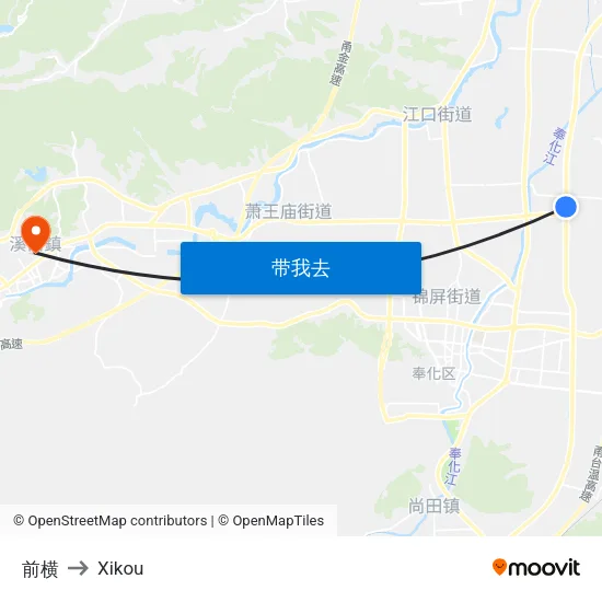 前横 to Xikou map