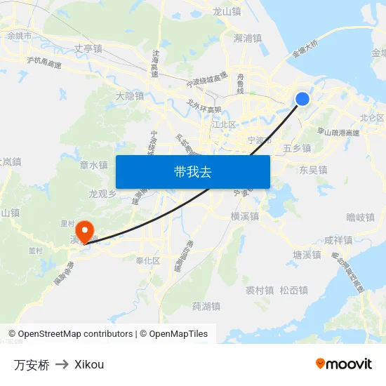万安桥 to Xikou map