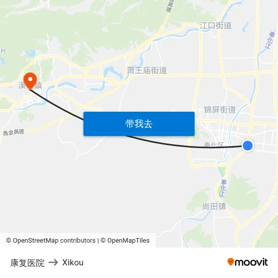 康复医院 to Xikou map