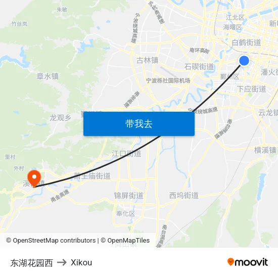 东湖花园西 to Xikou map