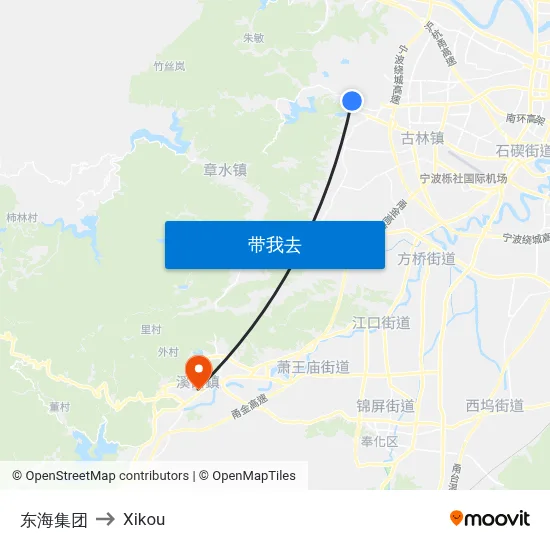 东海集团 to Xikou map