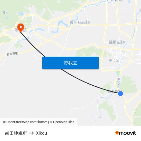 尚田地税所 to Xikou map