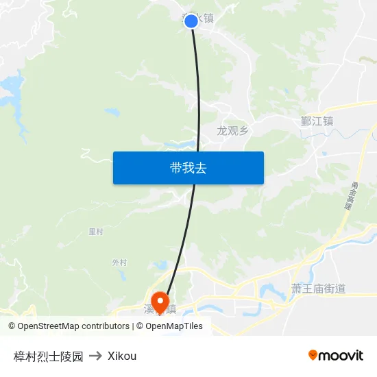 樟村烈士陵园 to Xikou map
