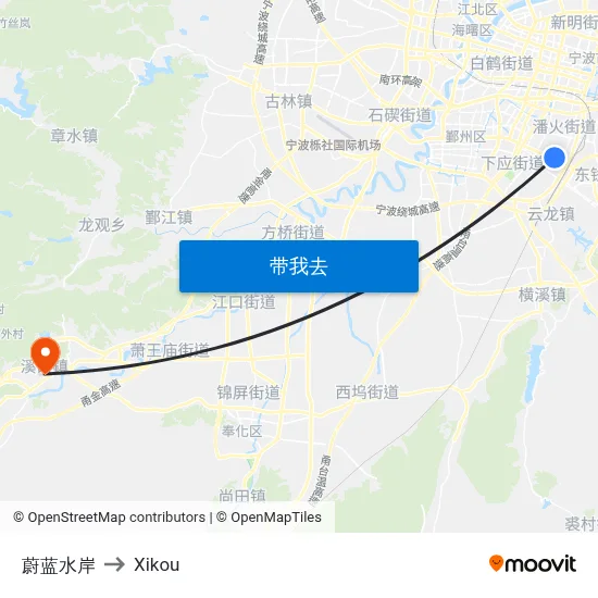 蔚蓝水岸 to Xikou map