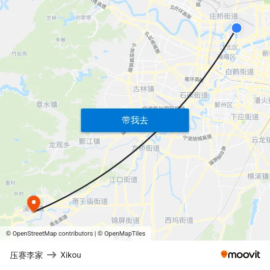 压赛李家 to Xikou map