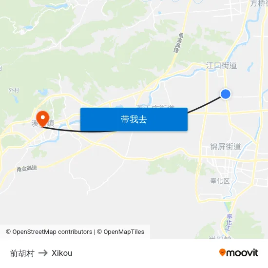 前胡村 to Xikou map