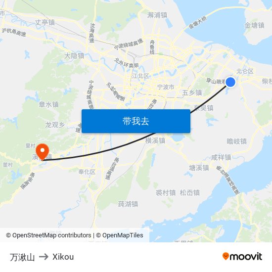 万湫山 to Xikou map
