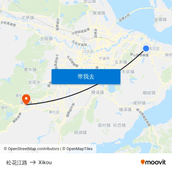 松花江路 to Xikou map