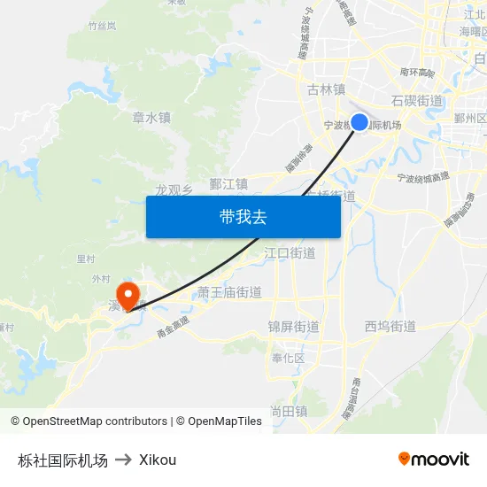 栎社国际机场 to Xikou map