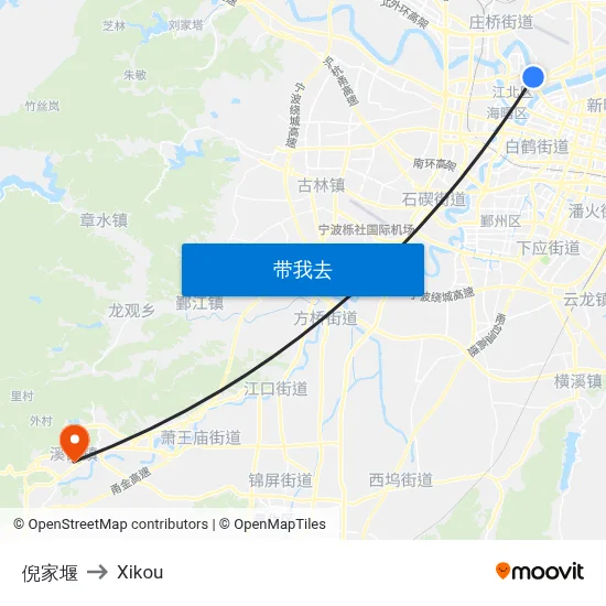 倪家堰 to Xikou map