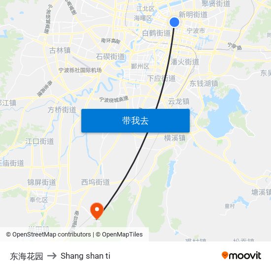 东海花园 to Shang shan ti map