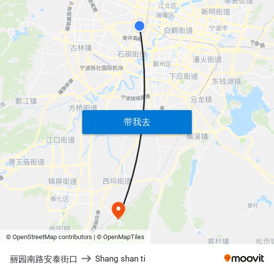 丽园南路安泰街口 to Shang shan ti map