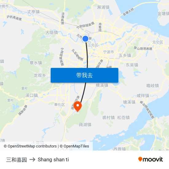 三和嘉园 to Shang shan ti map