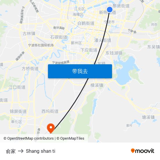 俞家 to Shang shan ti map