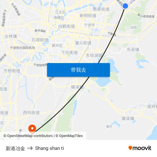 新港冶金 to Shang shan ti map