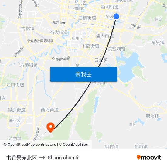 书香景苑北区 to Shang shan ti map
