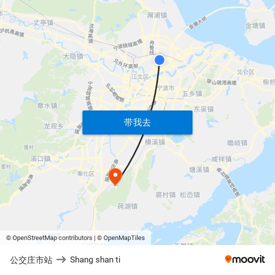 公交庄市站 to Shang shan ti map