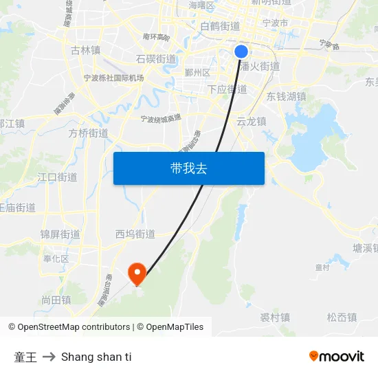 童王 to Shang shan ti map