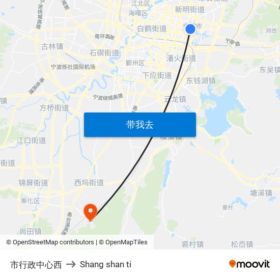 市行政中心西 to Shang shan ti map