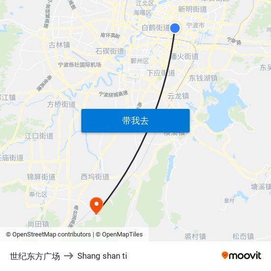 世纪东方广场 to Shang shan ti map