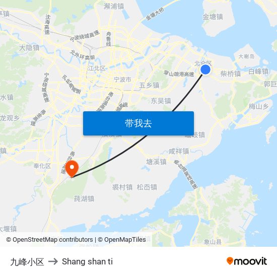 九峰小区 to Shang shan ti map